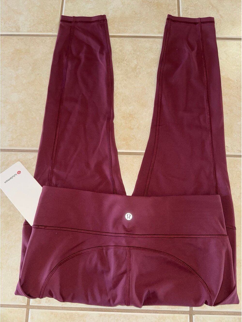 Lululemon Invigorate With Pockets High Rise 25” Red Merlot Size 10 NWT